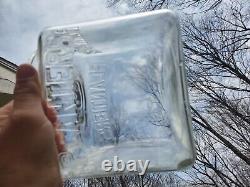 Vintage 1930s Glass Embossed Store Countertop Peanut Jar Display