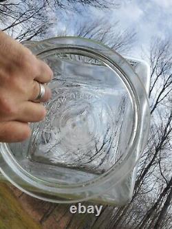 Vintage 1930s Glass Embossed Store Countertop Peanut Jar Display