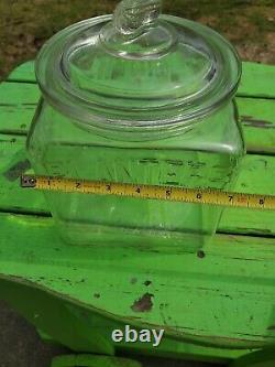 Vintage 1930s Glass Embossed Store Countertop Peanut Jar Display