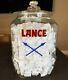 Vintage 1930s Lance Cracker 8 Sided Glass Jar Retail Store Display Advertising