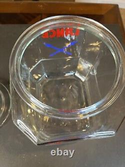 Vintage 1930s Lance Cracker 8 Sided Glass Jar Retail Store Display Advertising