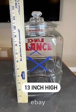 Vintage 1930s Lance Cracker 8 Sided Glass Jar Retail Store Display Advertising