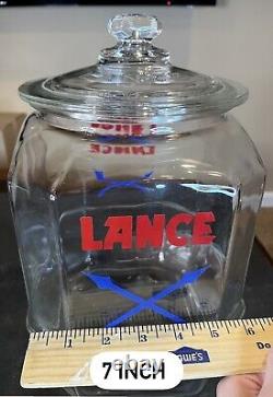 Vintage 1930s Lance Cracker 8 Sided Glass Jar Retail Store Display Advertising