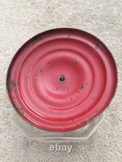 Vintage 1950-1978 Small Lance Glass Metal Lid Counter Top Store Display Jar