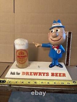 Vintage 1950's Drewrys BREWERY Big D Back Bar Store Display with GLASS DRAFT BEER