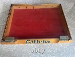 Vintage 1950's GILLETTE Glass Lid Counter Top Display Case