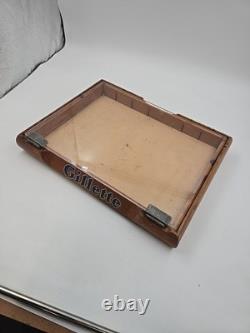 Vintage 1950's GILLETTE Plexi Glass Lid Counter Top Display Case 17 x 13
