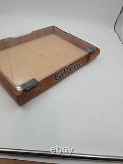 Vintage 1950's GILLETTE Plexi Glass Lid Counter Top Display Case 17 x 13