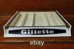 Vintage 1950's Gillette Counter Glass Top Razor and Blade Store Display Case