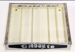 Vintage 1950's Gillette Counter Glass Top Razor and Blade Store Display Case