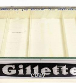 Vintage 1950's Gillette Counter Glass Top Razor and Blade Store Display Case