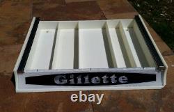Vintage 1950's Gillette Store Razor Blade Display Pull Out Tray No Glass Retro