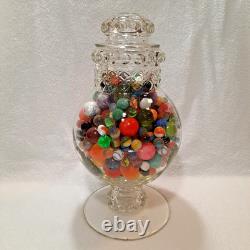Vintage 1950's Glass Pot Belly Apothecary Nostalgic Candy Store Display Jar 13H