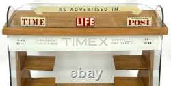 Vintage 1950's TIMEX Wood and Glass Watch Display 23.5x 14.5x 21
