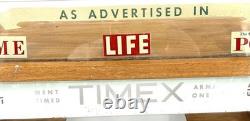Vintage 1950's TIMEX Wood and Glass Watch Display 23.5x 14.5x 21