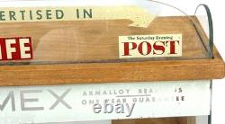 Vintage 1950's TIMEX Wood and Glass Watch Display 23.5x 14.5x 21