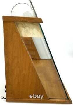 Vintage 1950's TIMEX Wood and Glass Watch Display 23.5x 14.5x 21