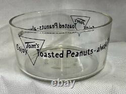 Vintage 1950's Tom's Peanut Glass Store Display Counter Dish Bowl 7.25