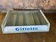 Vintage 1950s Gillette Razor Store Counter Display Case W Glass Lid Advertising