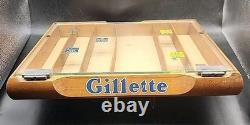 Vintage 1950s GILLETTE Razor & Blade Advertising Store Counter-top Display Case