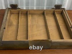 Vintage 1950s Gillette Razor Blade Wood Glass Counter Top Display Case