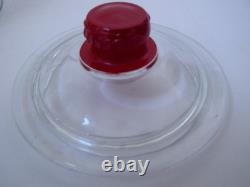 Vintage 1950s TOM'S Toasted Peanuts Glass Jar Store Display 10.5 Red Knob EXC
