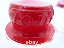 Vintage 1950s TOM'S Toasted Peanuts Glass Jar Store Display 10.5 Red Knob EXC