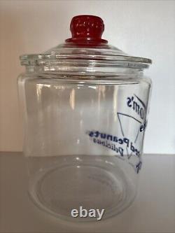 Vintage 1950s TOM'S Toasted Peanuts Glass Jar Store Display Large 10.5 #1