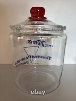 Vintage 1950s TOM'S Toasted Peanuts Glass Jar Store Display Large 10.5 #1