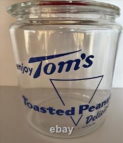 Vintage 1950s TOM'S Toasted Peanuts Glass Jar Store Display Large 10.5 #1