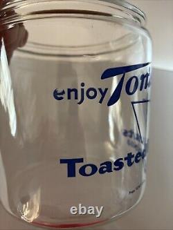 Vintage 1950s TOM'S Toasted Peanuts Glass Jar Store Display Large 10.5 #1