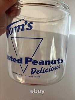 Vintage 1950s TOM'S Toasted Peanuts Glass Jar Store Display Large 10.5 #1