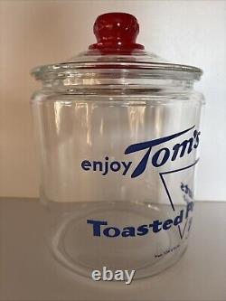 Vintage 1950s TOM'S Toasted Peanuts Glass Jar Store Display Large 10.5 #2