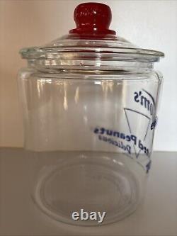 Vintage 1950s TOM'S Toasted Peanuts Glass Jar Store Display Large 10.5 #2