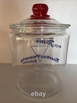 Vintage 1950s TOM'S Toasted Peanuts Glass Jar Store Display Large 10.5 #2