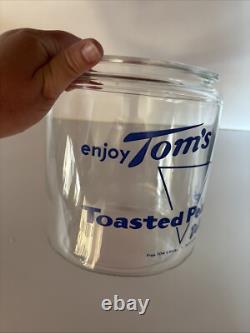 Vintage 1950s TOM'S Toasted Peanuts Glass Jar Store Display Large 10.5 #2 Vintage 1950s TOM'S Toasted Peanuts Glass Jar Store Display Large 10.5 #2