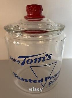 Vintage 1950s TOM'S Toasted Peanuts Glass Jar Store Display Large 10.5 #2