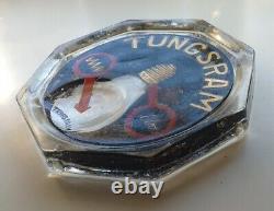 Vintage 20s TUNGSRAM Budapest advertising glass store counter change tray