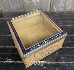 Vintage 3 Lb Sunshine Biscuits Loose-Wiles Co Glass Top Counter Store Display