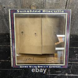 Vintage 3 Lb Sunshine Biscuits Loose-Wiles Co Glass Top Counter Store Display