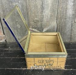 Vintage 3 Lb Sunshine Biscuits Loose-Wiles Co Glass Top Counter Store Display