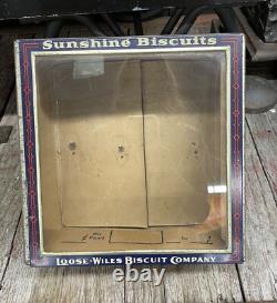 Vintage 3 Lb Sunshine Biscuits Loose-Wiles Co Glass Top Counter Store Display