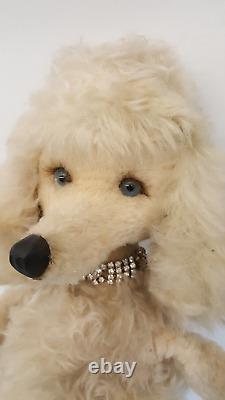 Vintage 50s MCM poodle store display FAO Schwarz mohair glass eyes 24 tall