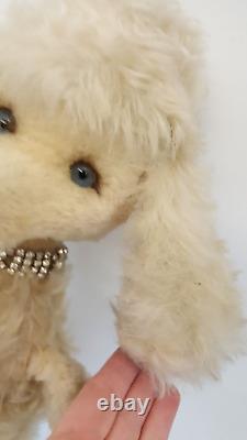 Vintage 50s MCM poodle store display FAO Schwarz mohair glass eyes 24 tall