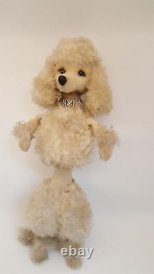 Vintage 50s MCM poodle store display FAO Schwarz mohair glass eyes 24 tall