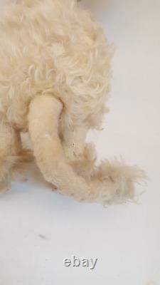 Vintage 50s MCM poodle store display FAO Schwarz mohair glass eyes 24 tall