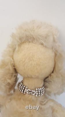 Vintage 50s MCM poodle store display FAO Schwarz mohair glass eyes 24 tall