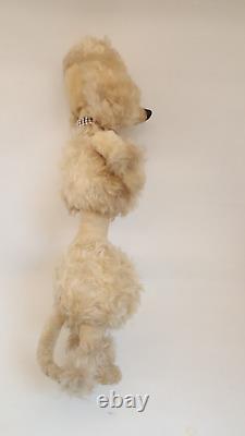 Vintage 50s MCM poodle store display FAO Schwarz mohair glass eyes 24 tall