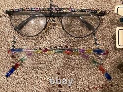 Vintage 80s 90s Eyeglass Frames and display case Sting-Woodstock 1969 plus more