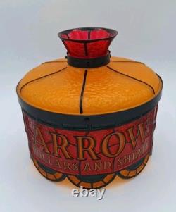 Vintage ARROW COLLARS AND SHIRTS Faux Stained Glass Adjustable Advertising Lamp
